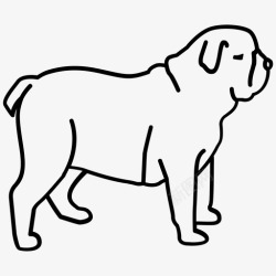 斗牛犬的轮廓斗牛犬英国宠物图标高清图片