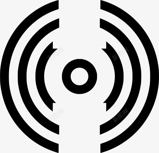 收音机电波天线图标svg_新图网 https://ixintu.com 信号 天线 收音机 无线电波 电波