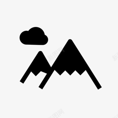 山地野营云彩图标图标