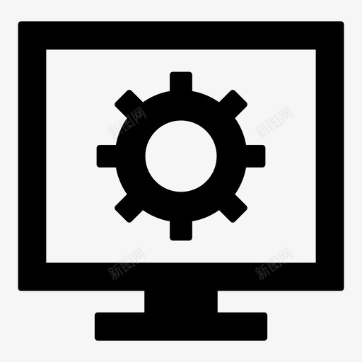 显示器齿轮电脑显示器图标svg_新图网 https://ixintu.com 显示器 电脑屏幕 电脑显示器 设置 齿轮