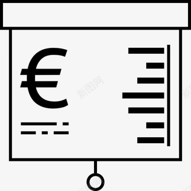 幻灯片上的演示文稿业务图表欧元图标图标