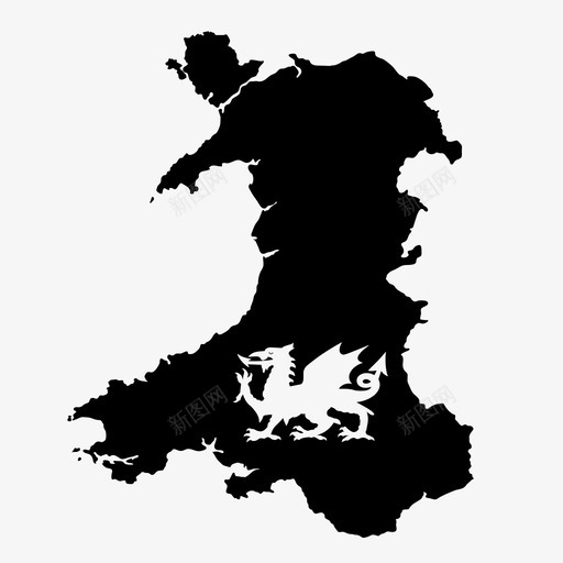 威尔士龙旗帜地图图标svg_新图网 https://ixintu.com 国家 地图 威尔士 威尔士龙 旗帜