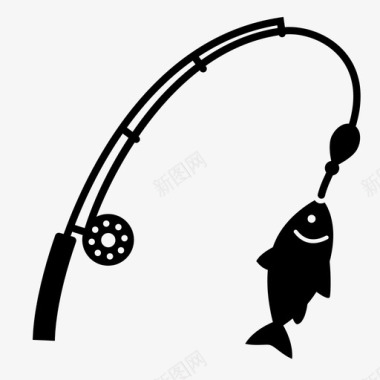 钓鱼捕鱼渔夫图标图标