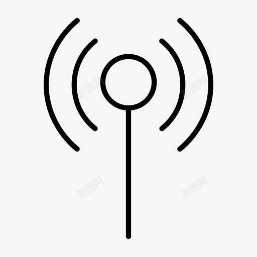 wifi连接信号图标svg_新图网 https://ixintu.com wifi wifi信号 wifi连接 信号 连接 通信关闭瘦