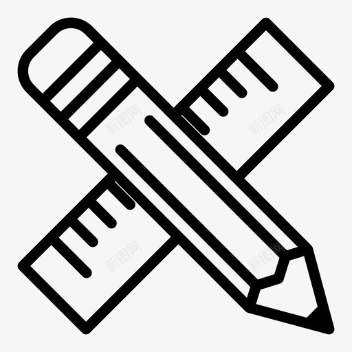 工具十进制尺量具图标svg_新图网 https://ixintu.com 十进制尺 手工工具 设计工具 量具 铅笔