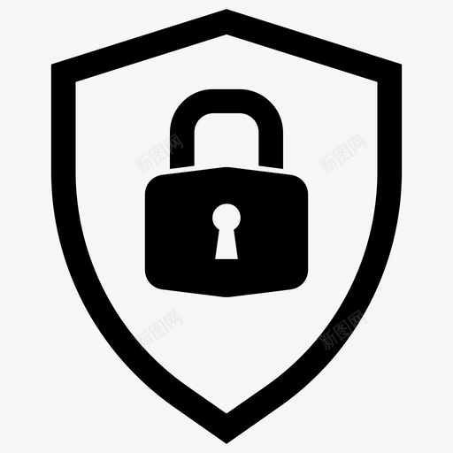 安全锁护盾图标svg_新图网 https://ixintu.com 安全 护盾 锁
