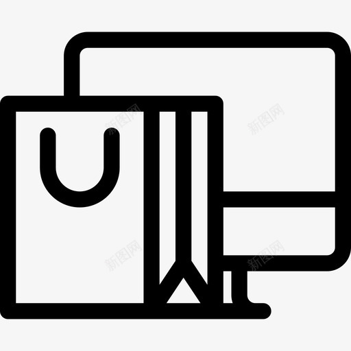 网上购物购物袋电脑图标svg_新图网 https://ixintu.com 电脑 网上购物 购物袋