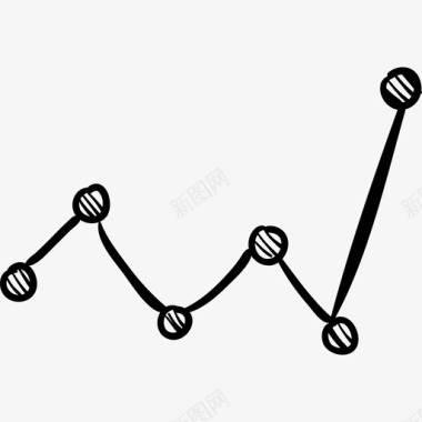 统计图形锯齿线商业社交媒体手绘图标图标