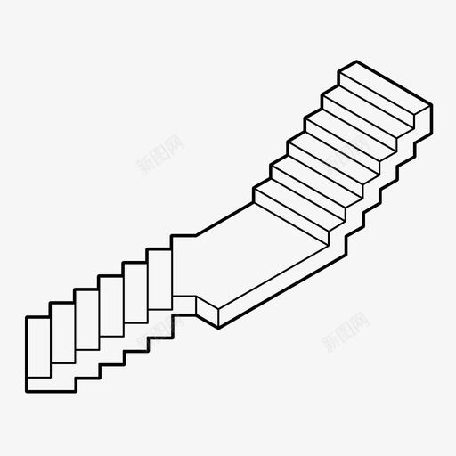 楼梯间上升楼梯图标svg_新图网 https://ixintu.com 上升 台阶 楼梯 楼梯间