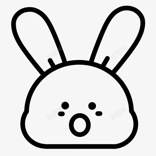 兔子可爱复活节图标svg_新图网 https://ixintu.com 兔子 兔子脸 可爱 复活节 脸 震惊