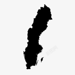 瑞典国家瑞典地图欧洲北部图标高清图片