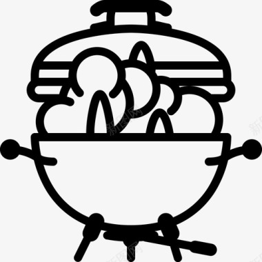 烤架烹饪火图标图标