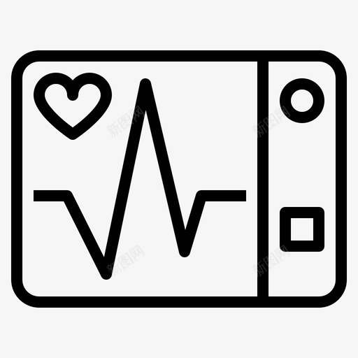 心电图健康心脏图标svg_新图网 https://ixintu.com 健康 医疗保健和医院 心电图 心脏 监护仪