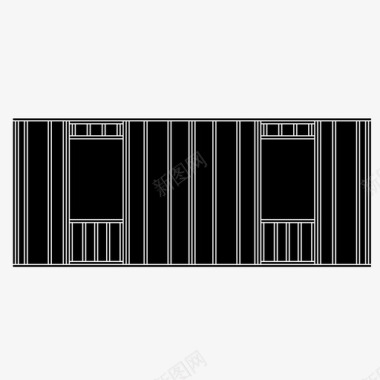 框架建筑木工图标图标