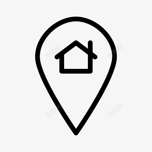 宿舍房子位置图标svg_新图网 https://ixintu.com 位置 其他 地图针 宿舍 房子