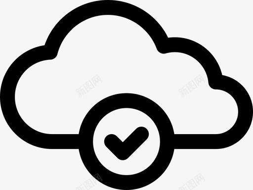 云存储完成计算图标svg_新图网 https://ixintu.com 云存储 云连接 完成 数据 确认 计算