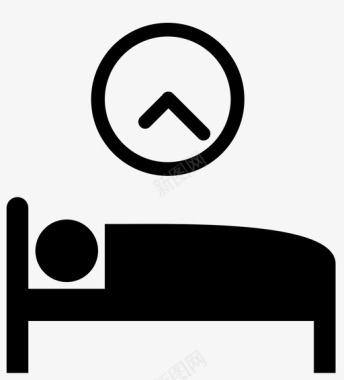 睡眠时间闹钟床图标图标