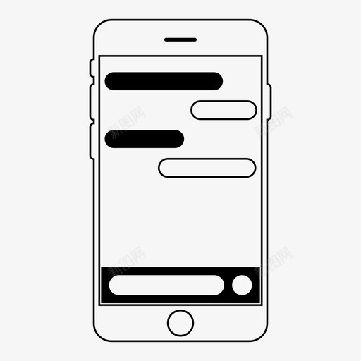 移动聊天应用程序机器人程序iphone图标svg_新图网 https://ixintu.com iphone 机器人程序 移动线框 移动聊天应用程序