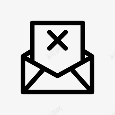 删除信件邮件被拒绝邮件错误图标图标