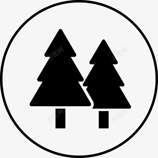 松树探险森林图标svg_新图网 https://ixintu.com 探险 松树 森林 追踪 野营和探险实线