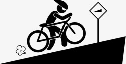 推自行车推自行车上坡自行车斜坡图标高清图片