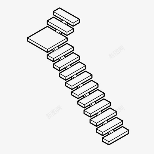 木楼梯上升飞梯图标svg_新图网 https://ixintu.com 上升 木楼梯 梯子 飞梯