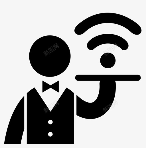 wifi传送互联网请求图标svg_新图网 https://ixintu.com wifi传送 互联网 服务 服务员 请求