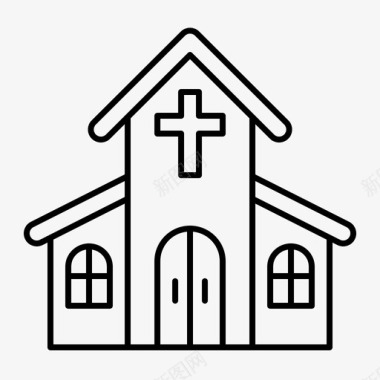 教堂建筑物建筑图标图标