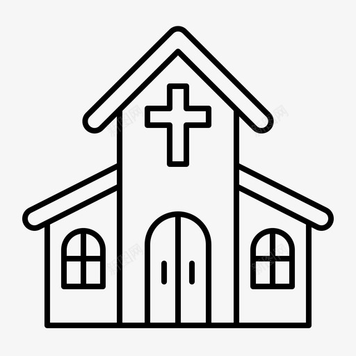 教堂建筑物建筑图标svg_新图网 https://ixintu.com 建筑 建筑物 教堂 结构