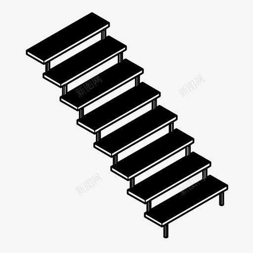 木楼梯上升飞梯图标svg_新图网 https://ixintu.com 上升 木楼梯 梯子 飞梯