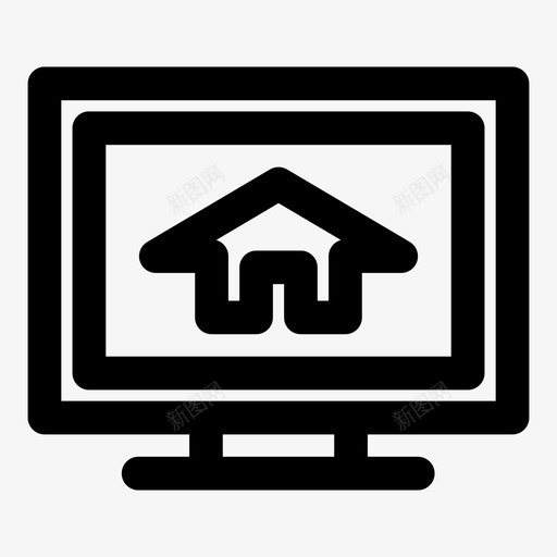 房屋显示器电脑桌面图标svg_新图网 https://ixintu.com 屏幕 房屋显示器 桌面 电脑