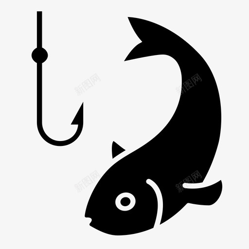 钓鱼允许钓鱼钩子图标svg_新图网 https://ixintu.com 允许钓鱼 渔业 诱饵 钓鱼 钩子