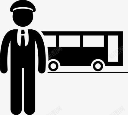 公共汽车司机司机送货工作职业生涯图标图标