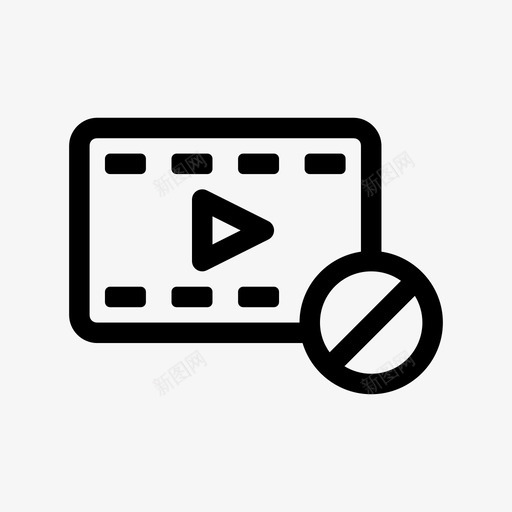 阻止视频播放器视频播放器图标svg_新图网 https://ixintu.com 播放器 视频播放器 阻止视频