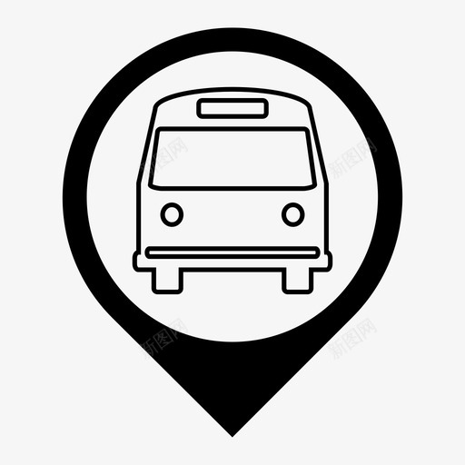 公共汽车站位置货车图标svg_新图网 https://ixintu.com 位置 公共汽车站 货车 车辆