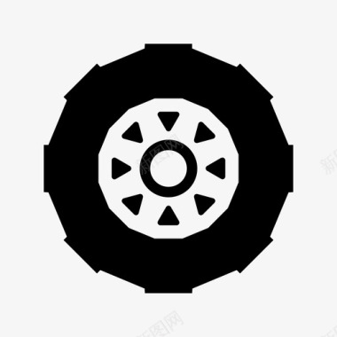 轮胎汽车圆形图标图标