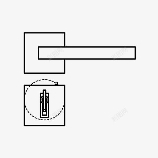 门把手关回家图标svg_新图网 https://ixintu.com 关 回家 开 钥匙 锁 门把手