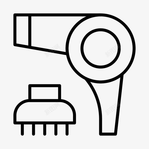 吹风机风格家用电器图标svg_新图网 https://ixintu.com 吹风机 家用电器 风格
