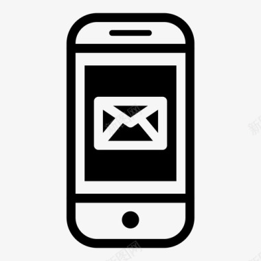 智能手机电子邮件智能手机黑色图标图标