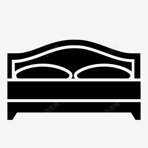 床卧室家具图标svg_新图网 https://ixintu.com 卧室 家具 床 枕头 睡觉