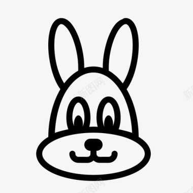 兔子庆祝复活节图标图标