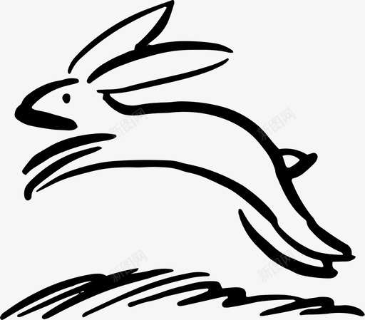 跳兔子涂鸦复活节图标svg_新图网 https://ixintu.com 兔子 复活节 有趣的复活节涂鸦 涂鸦 跑步 跳兔子