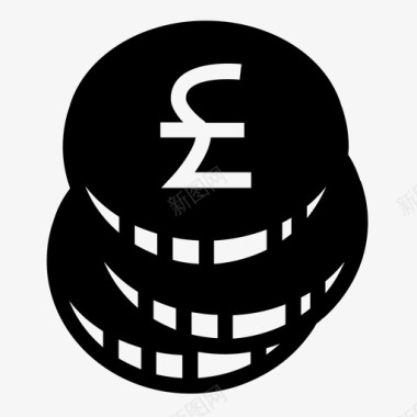 英镑硬币预算货币图标图标