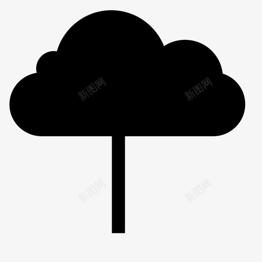 连接到云连接树图标svg_新图网 https://ixintu.com 上传 上行链路 存储媒体 树 连接 连接到云