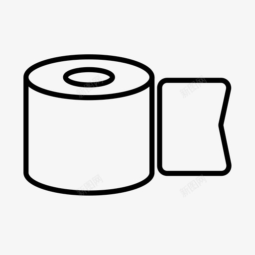 卫生纸卷厕纸图标svg_新图网 https://ixintu.com 卫生纸 卷 厕纸
