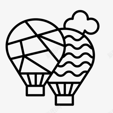 热气球气球节日图标图标