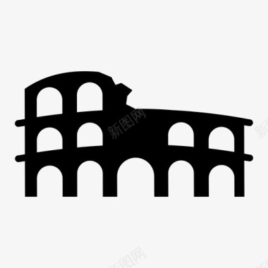 罗马斗兽场建筑意大利图标图标