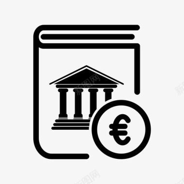 银行存折货币电子书欧元图标图标