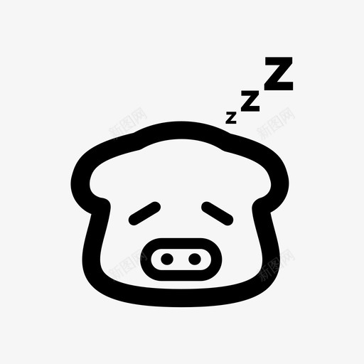 猪表情小猪图标svg_新图网 https://ixintu.com 反应 小猪 猪 睡眠 表情