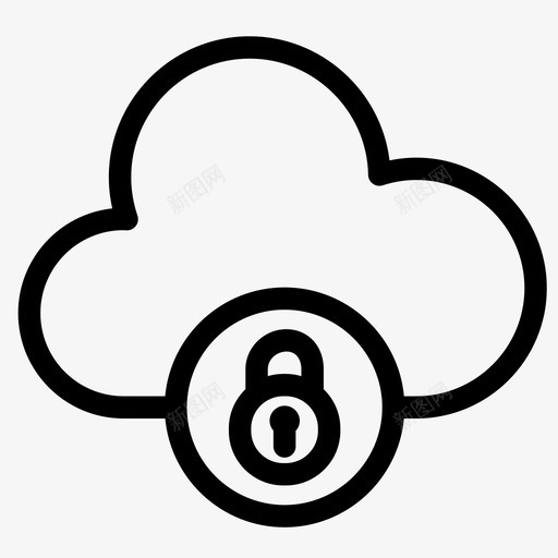 云数据库锁图标svg_新图网 https://ixintu.com 云 存储 数据库 服务器 锁